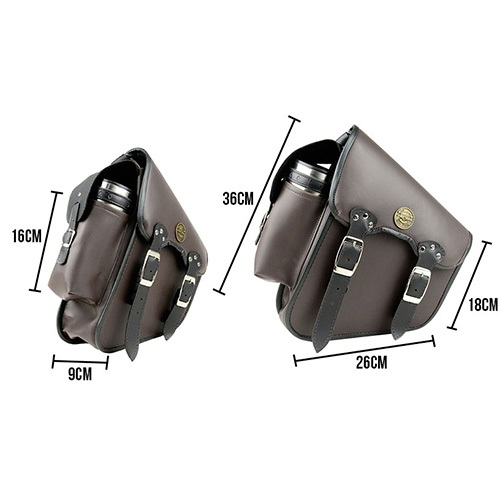 kit de alforge porta garrafa marron  duplo  marron para todas as motos