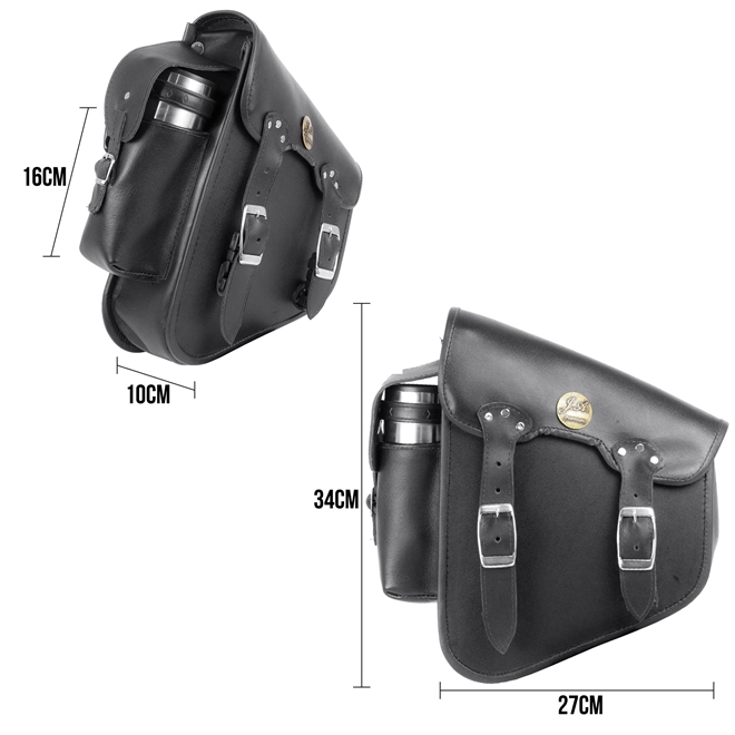 kit de aforge lateral porta garrafa em couro legitimo para qualquer moto acima de 50 cv ate 1200cv