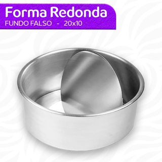 Forma Assadeira Bolo 20x10 Redonda Fundo Falso Alumínio em Oferta na Shopee