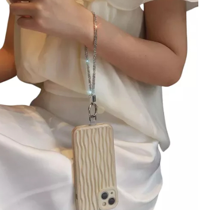 Cordão Telefônico , Com Corrente De Pulso Anti-Perda De Alças Telefônicas Curtas em Oferta na Shopee