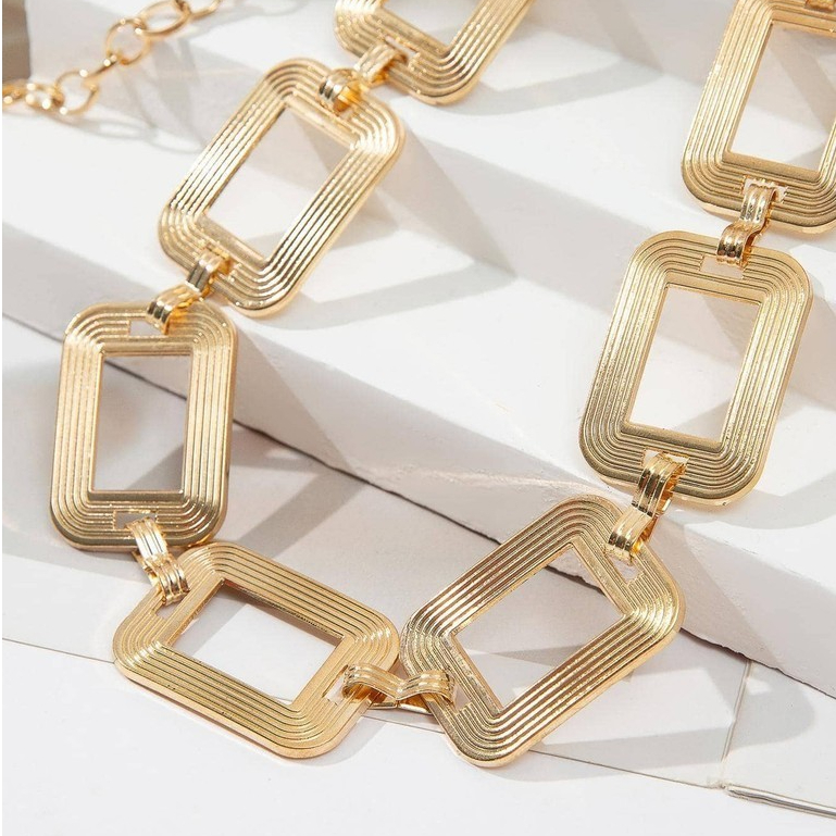 cinto corrente feminino corrente oca simples versátil de moda vestido com cinto na cintura Metal em Oferta na Shopee
