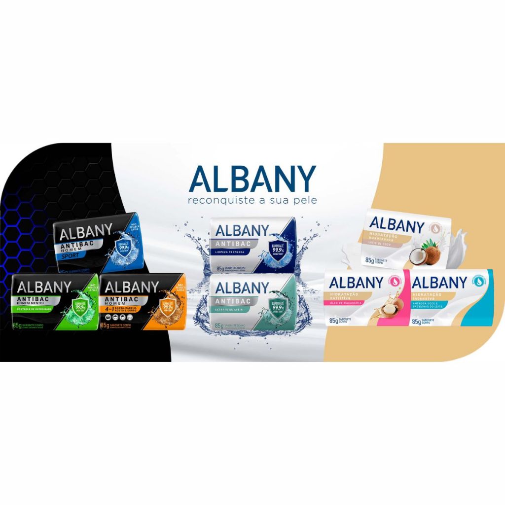 Kit 12 Sabonetes Albany Hidratação Nutritiva 85g — imagem 2 de 2