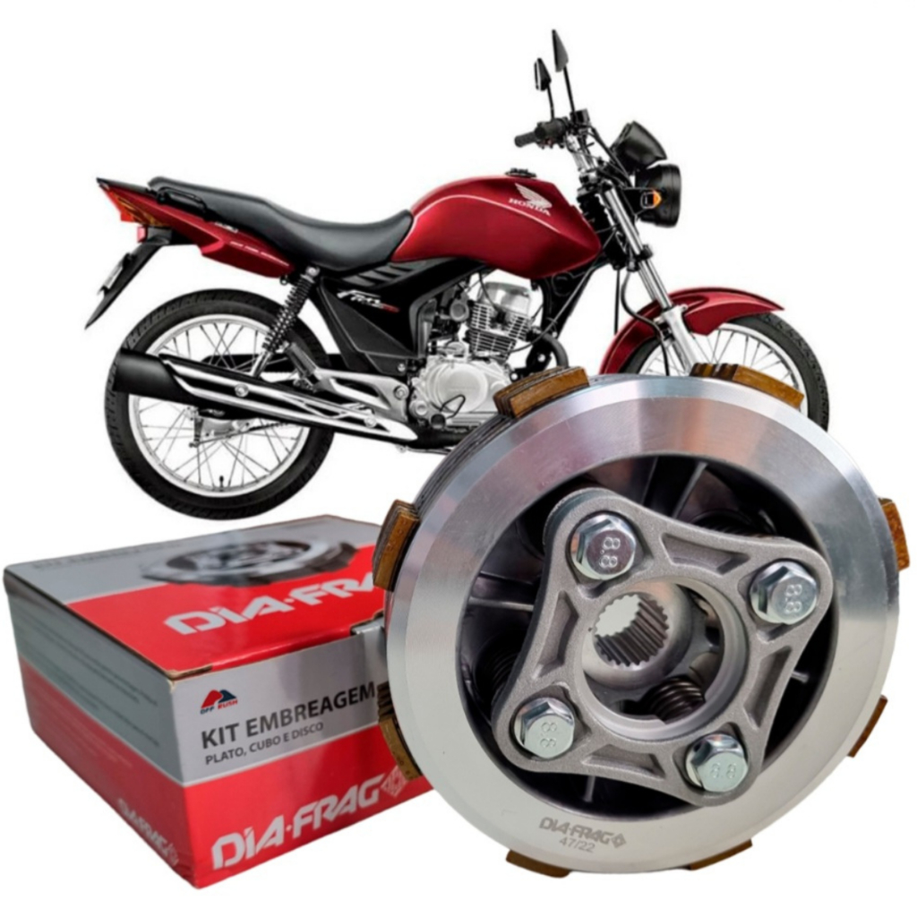 Kit Embreagem Completo CG 150 TITAN FAN 2004 a 2015 - CG 125 FAN 2008 a 2012 - BROS 125 150 Diafrag