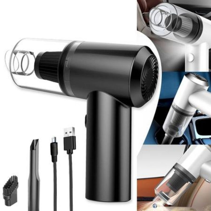 MIni Aspirador De Pó Preto Usb Portátil Completo Linha Premium Carro E Casa 2000mAh