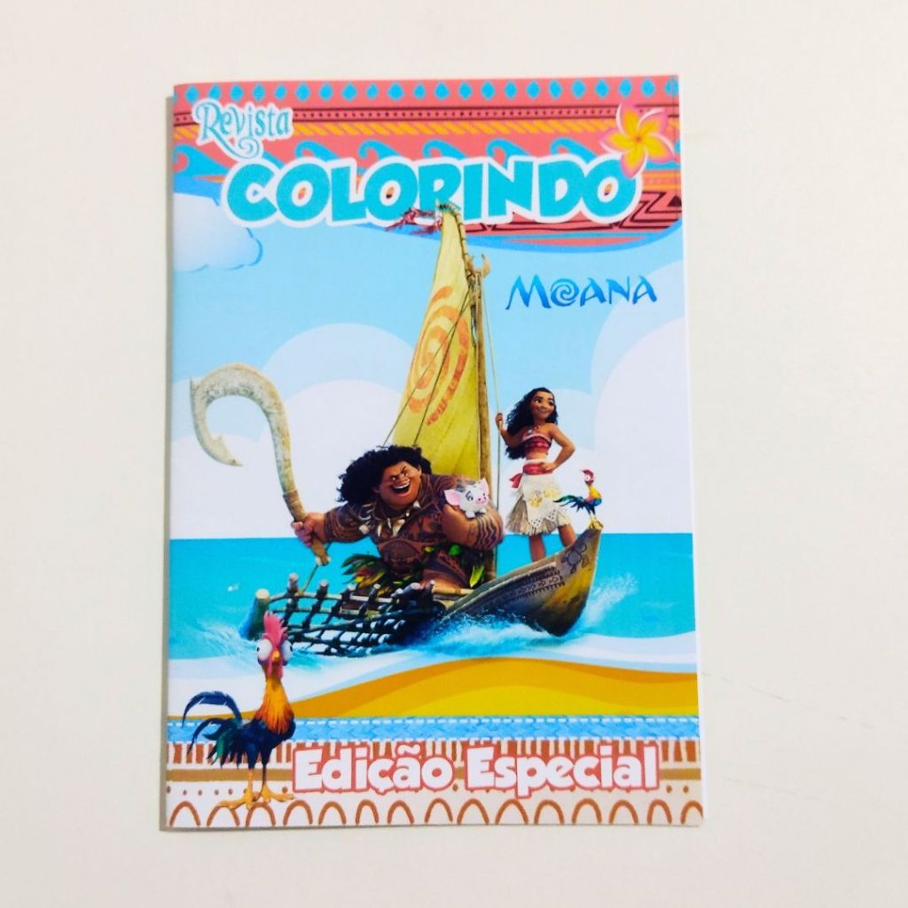 Revistinha Colorir Moana - 14x21cm (Livrinhos de Colorir p/ Aniversário Personalizado -  lembrancinha infantil)