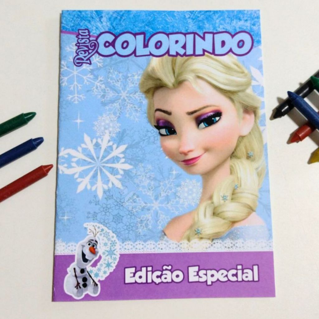Revistinha de Colorir Frozen - 14x21cm (Livrinhos de Colorir para Aniversário Personalizado -  lembrancinha infantil)