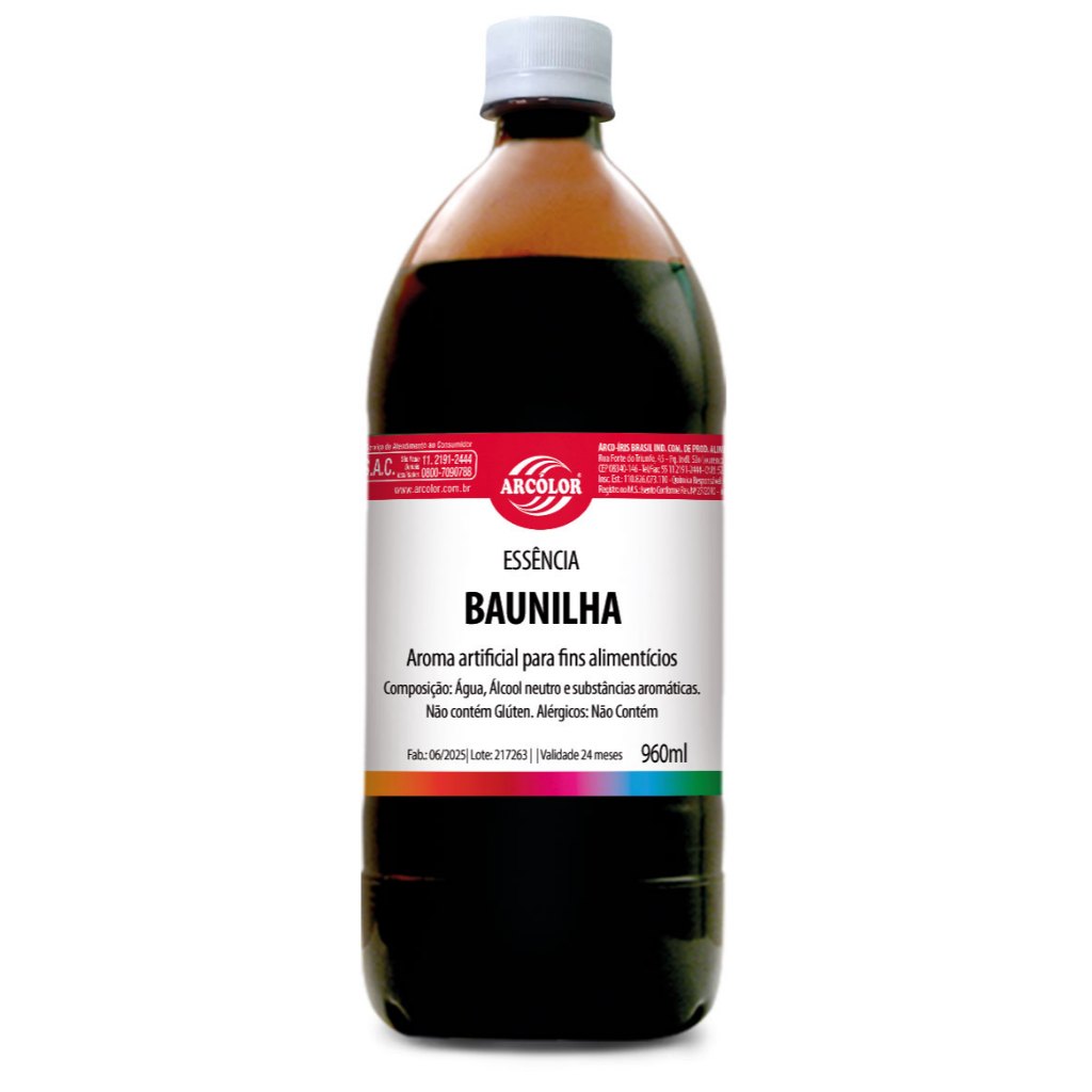 Essência de Baunilha e Baunilha Branca Arcolor 960ml