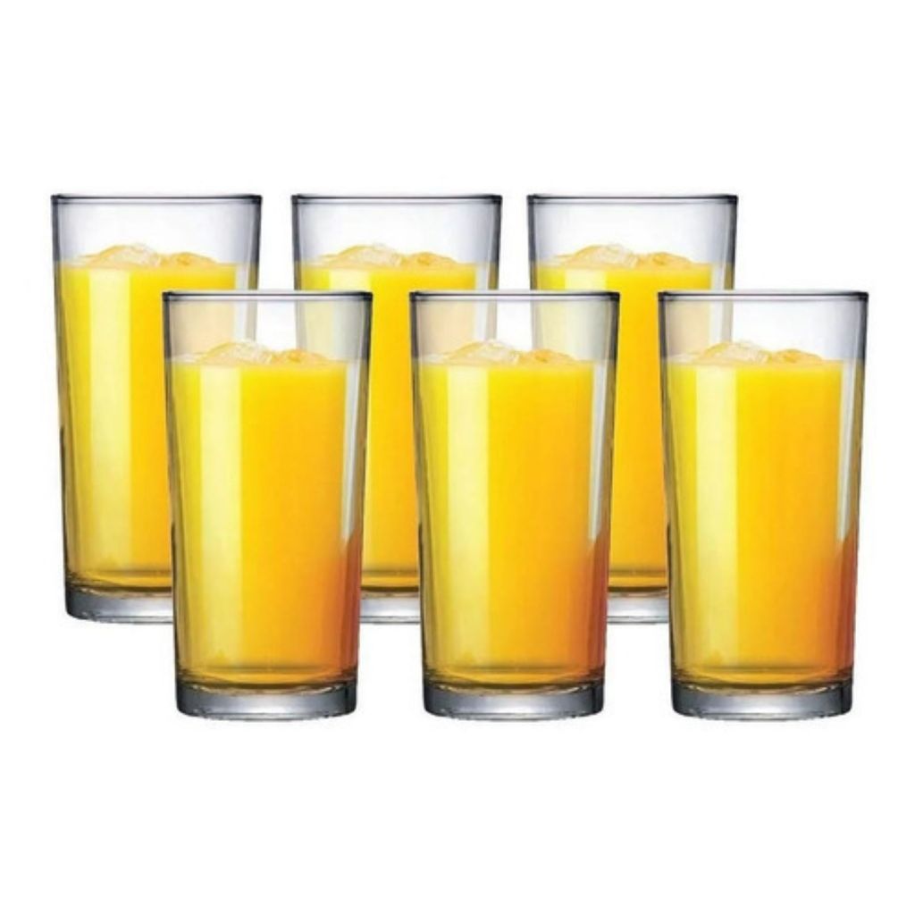Jogo De Copos De Vidro Long Drink Para Água E Suco 255ml 6 Pcs em Oferta na Shopee