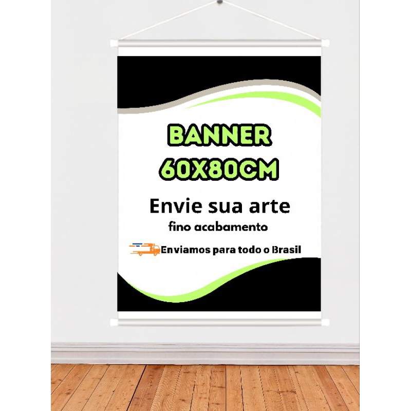 Banner personalizado 60x80cm com sua arte madeirinha ou ilhós em Oferta na Shopee