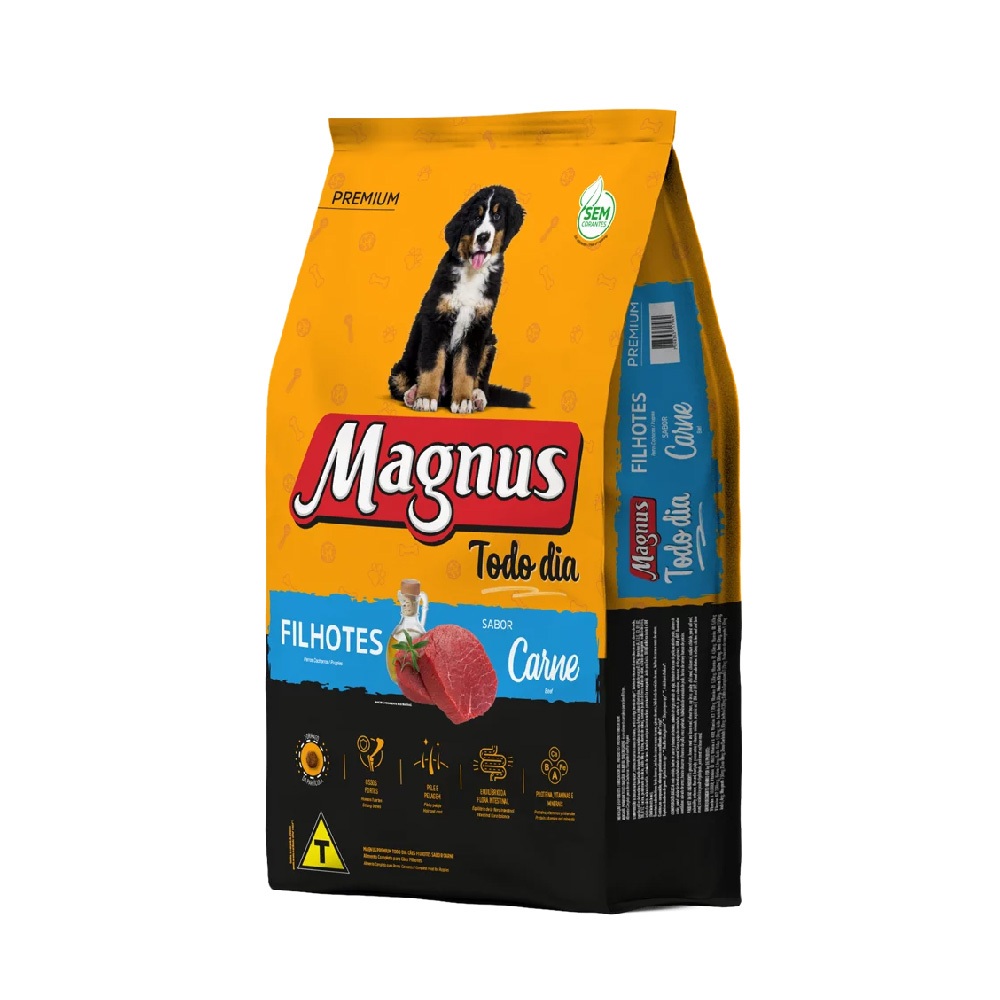 Ração Magnus Todo Dia Cães Filhotes Sabor Carne 3kg Adimax - Pets