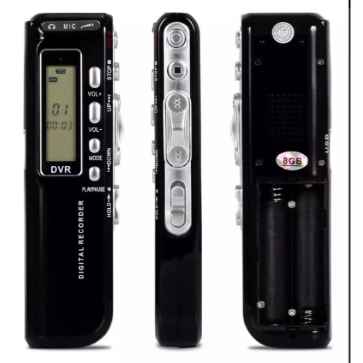Gravador De Voz Digital 8gb Mp3 Usb Espião