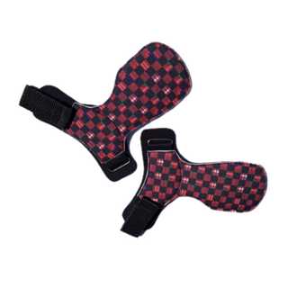 Luva Hand Grip 100% Couro Premium Vermelho Quadriculado em Oferta na Shopee