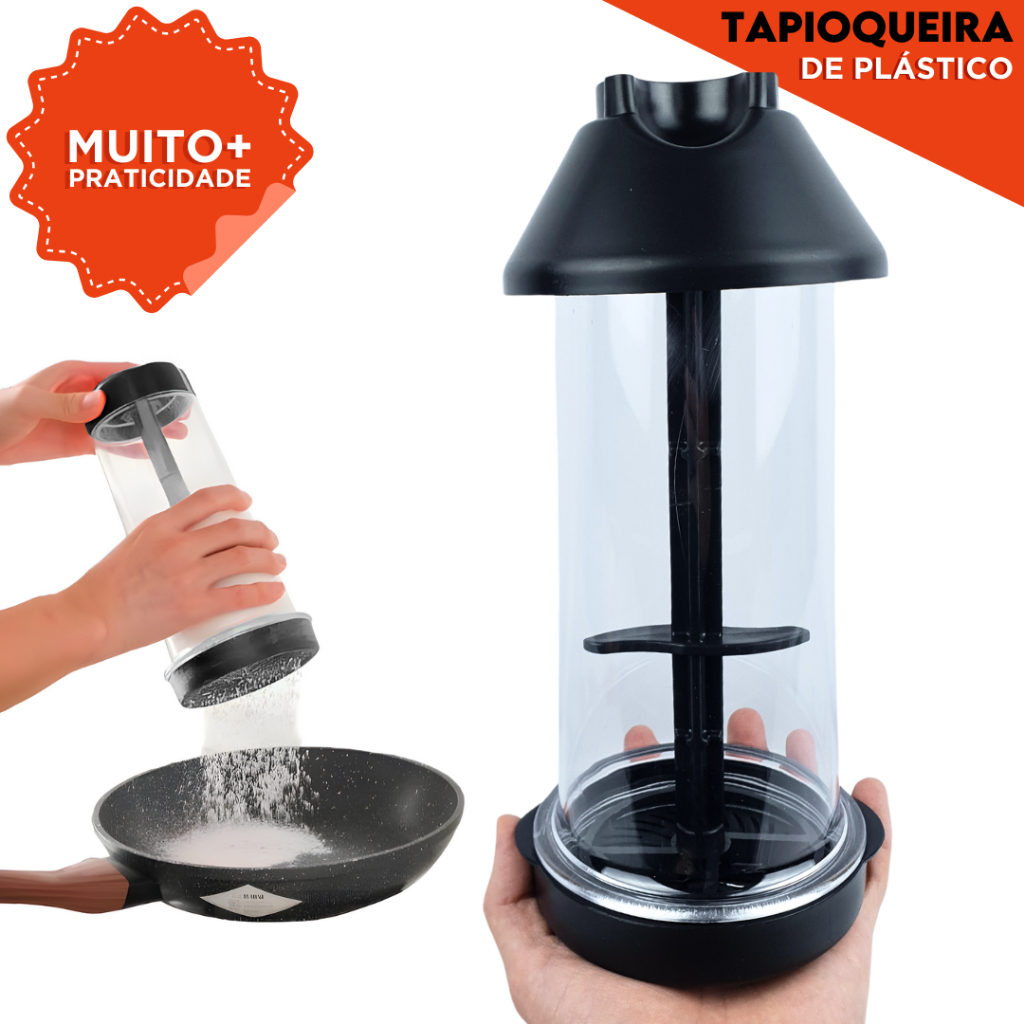 Tapioqueira Preta Peneira e Armazena Polvilhador De Tapioca Armazena Beiju