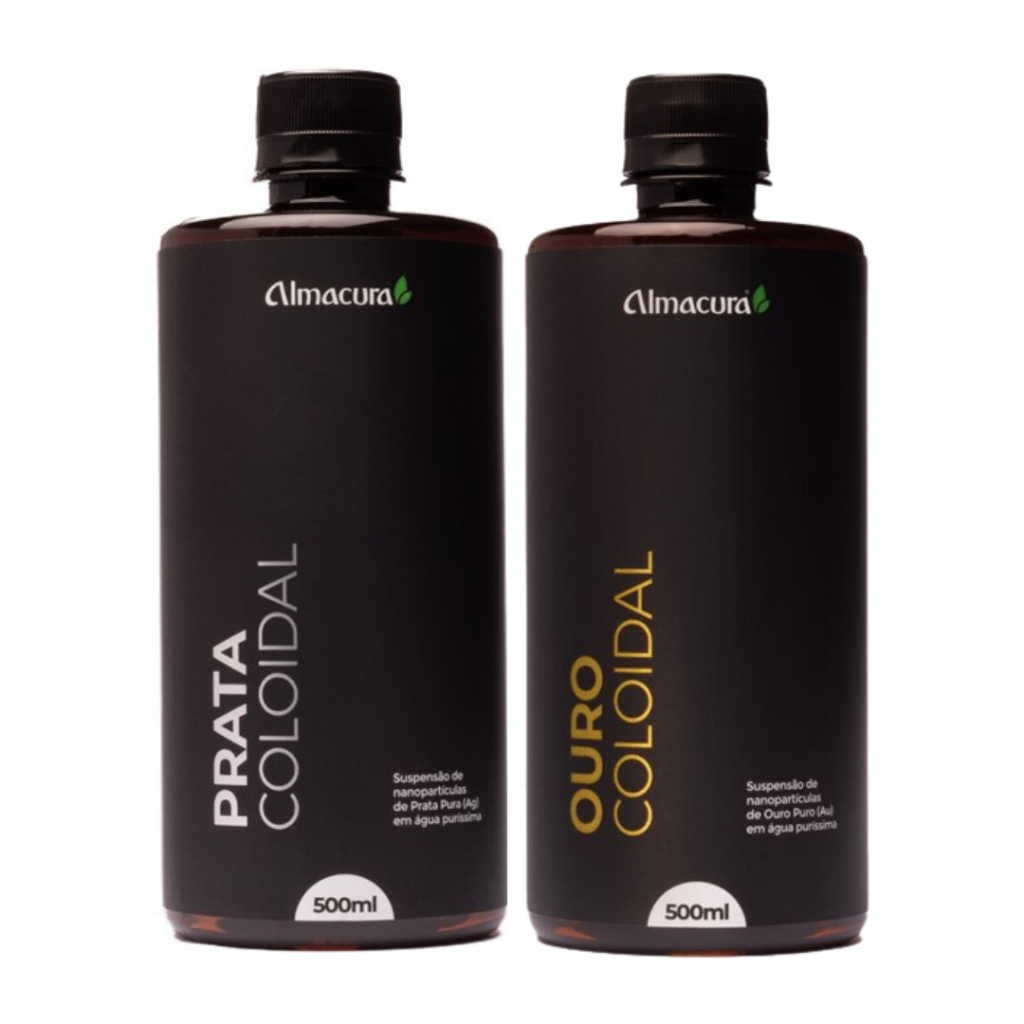Kit Prata Coloidal 500ml + Ouro Coloidal 338 ppm 500ml