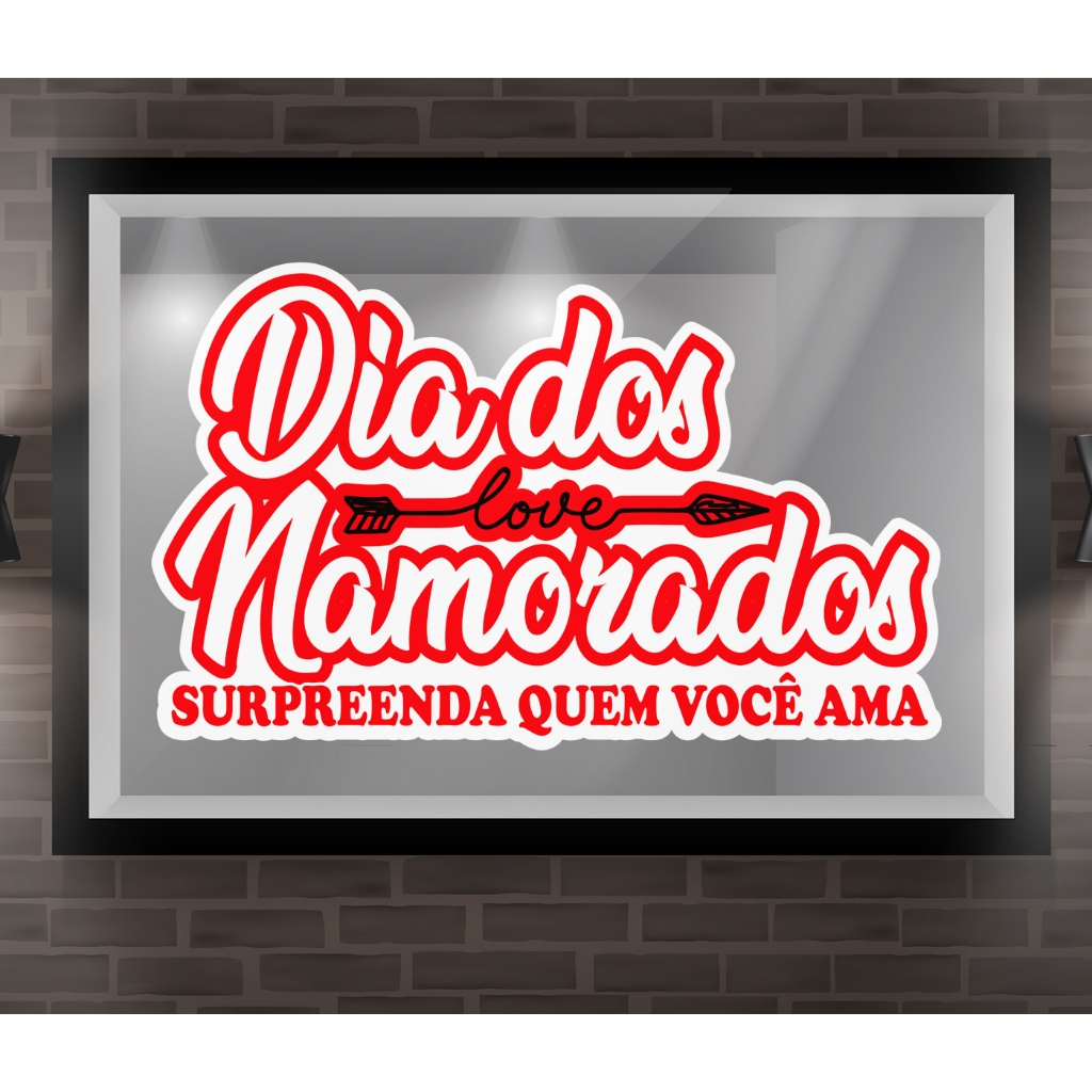 Adesivo Vitrine Dia dos Namorados Presente Loja Roupa Relojoaria Perfumaria 95x58