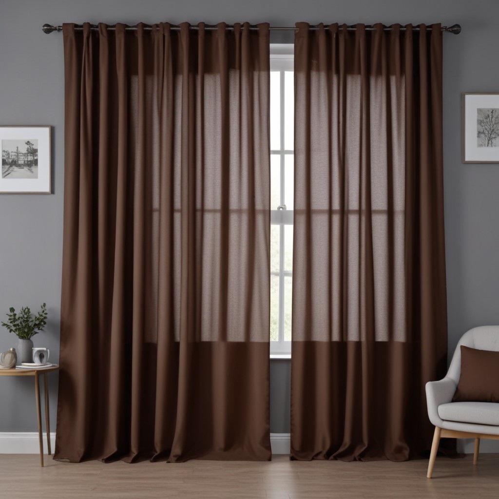 Cortina Sala e Quarto Lisa Marrom - 300x280 / 300x250 / 300x230 em Oferta na Shopee