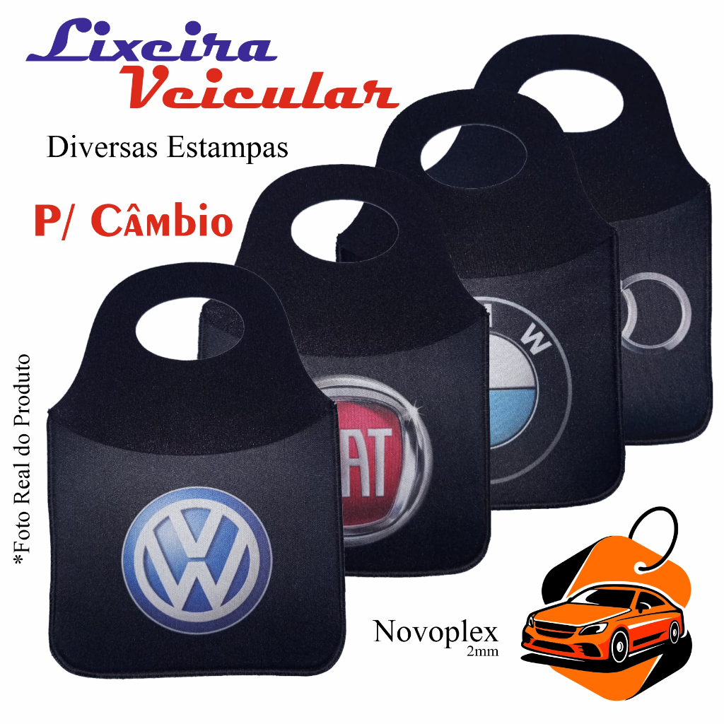Lixeirinha para cambio de carro personalizadas de diversas marcas