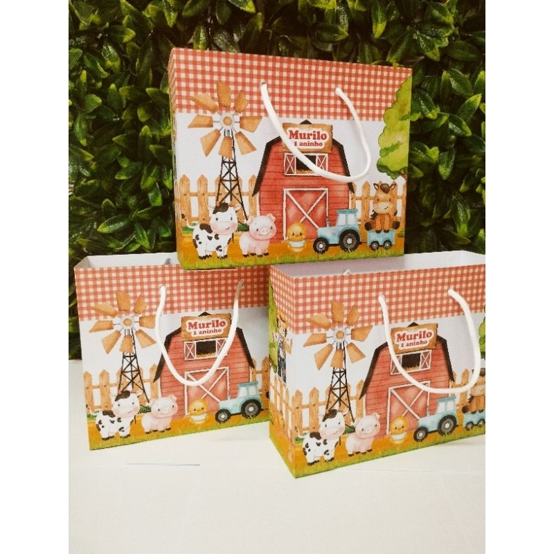 Sacolinhas fazendinha vermelha (PEGUE E MONTE )/fazendinha/lembrancinha fzendinha/personalizados fazendinha /kit fazenda