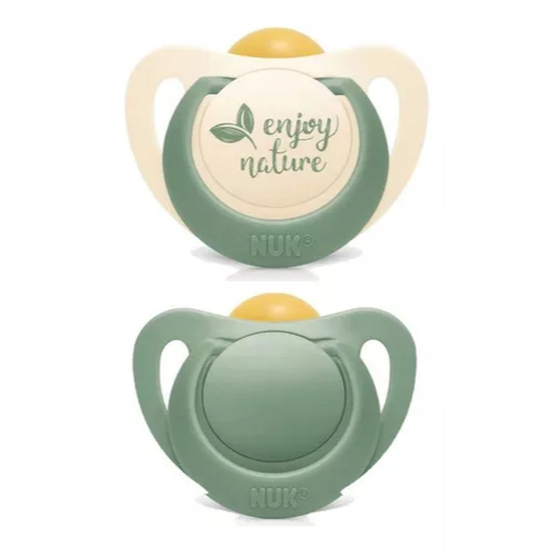 Kit 2 Chupetas For Nature Latex + 6 Meses Verde - Nuk em Oferta na Shopee