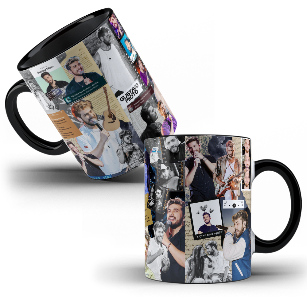 Caneca de Porcelana Personalizada Gustavo Mioto Fotos e Músicas