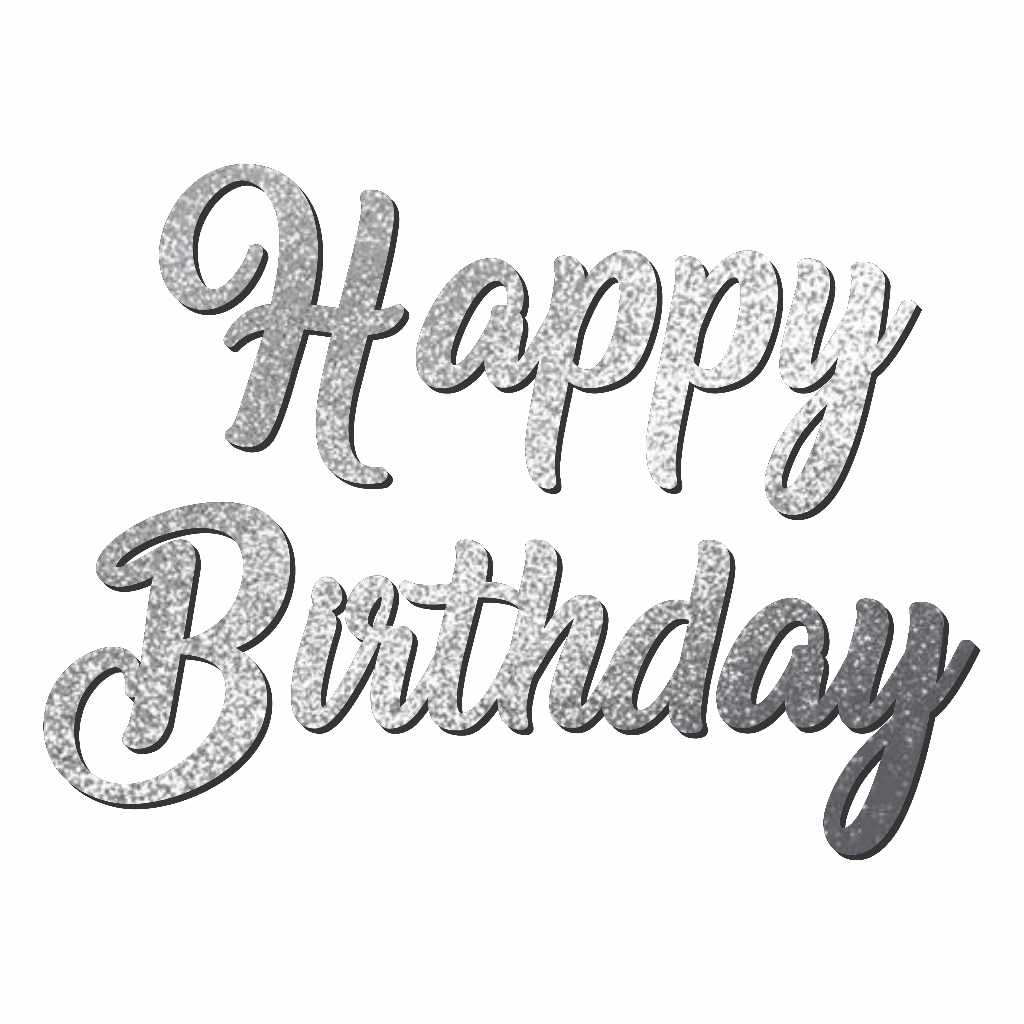 Aplique Letreiro Happy Birthday 60x45cm Cor Prata Glitter Mdf Frase Painel Decorativo Festa Aniversario Decoração em Oferta na Shopee