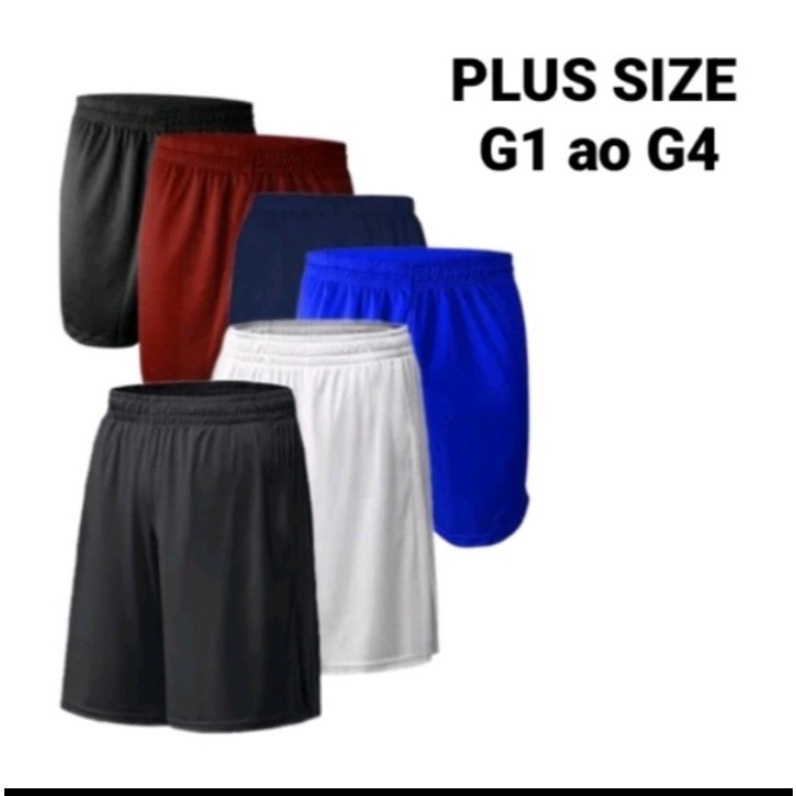 Kit 5 Bermudas Plus Size, sem bolso. G1 ao G4. Uso casual e esportivo em Oferta na Shopee
