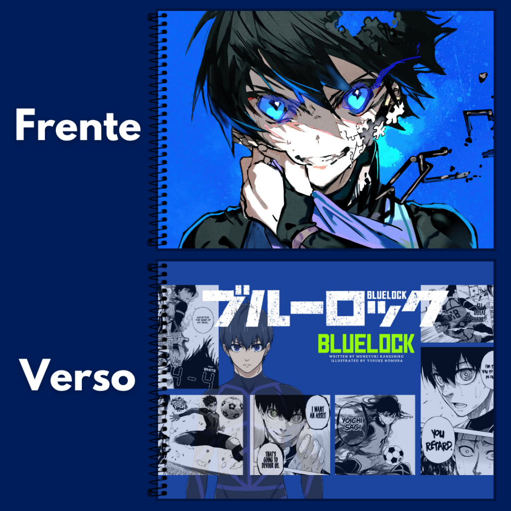 Caderno de Desenho Personalizado BLUE LOCK Anime-> 96 Folhas