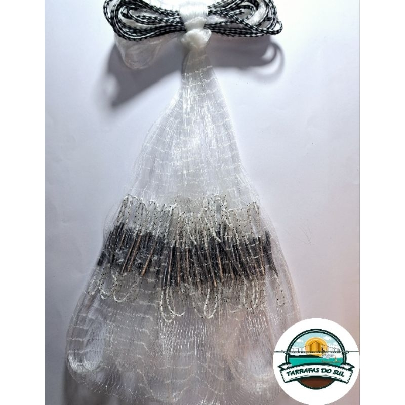 Tarrafa De Pesca Lambari Piaba Camarão 12mts Malha1.5(3cm)Fio0.30 Altura1.80
