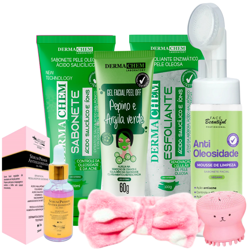 kit skin care limpeza de pele oleosa controle de acne