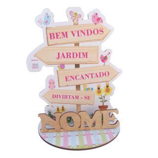 12 Display Centro Mesa Placa jardim encantado Personalizado Lembranças Festa em Oferta na Shopee