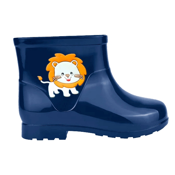 Bota Galocha Infantil menino Coturno Masculino leão chuva impermeável Frio escolar