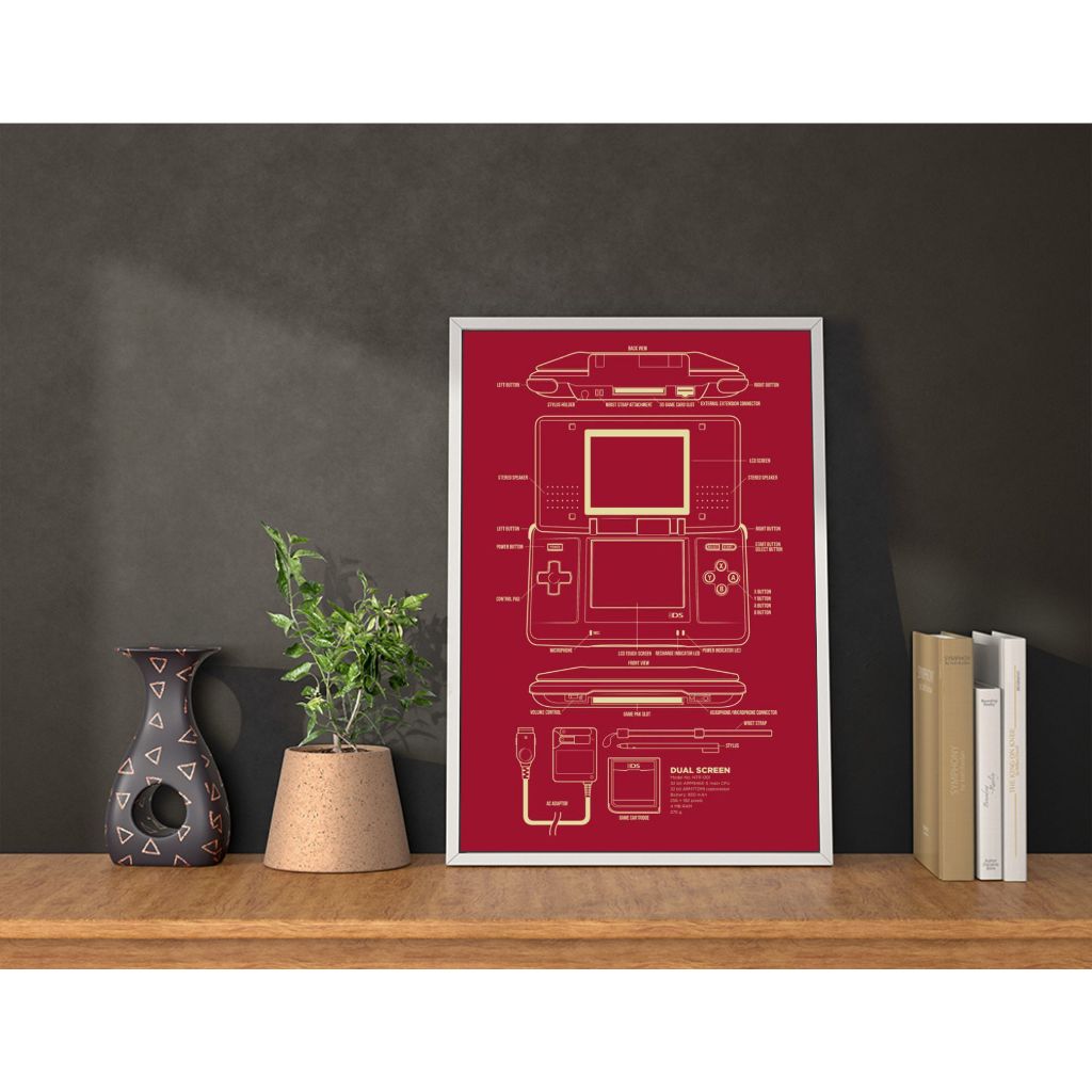 Quadro Decorativa Geek Gamer Console nintendo ds Game Arte Poster