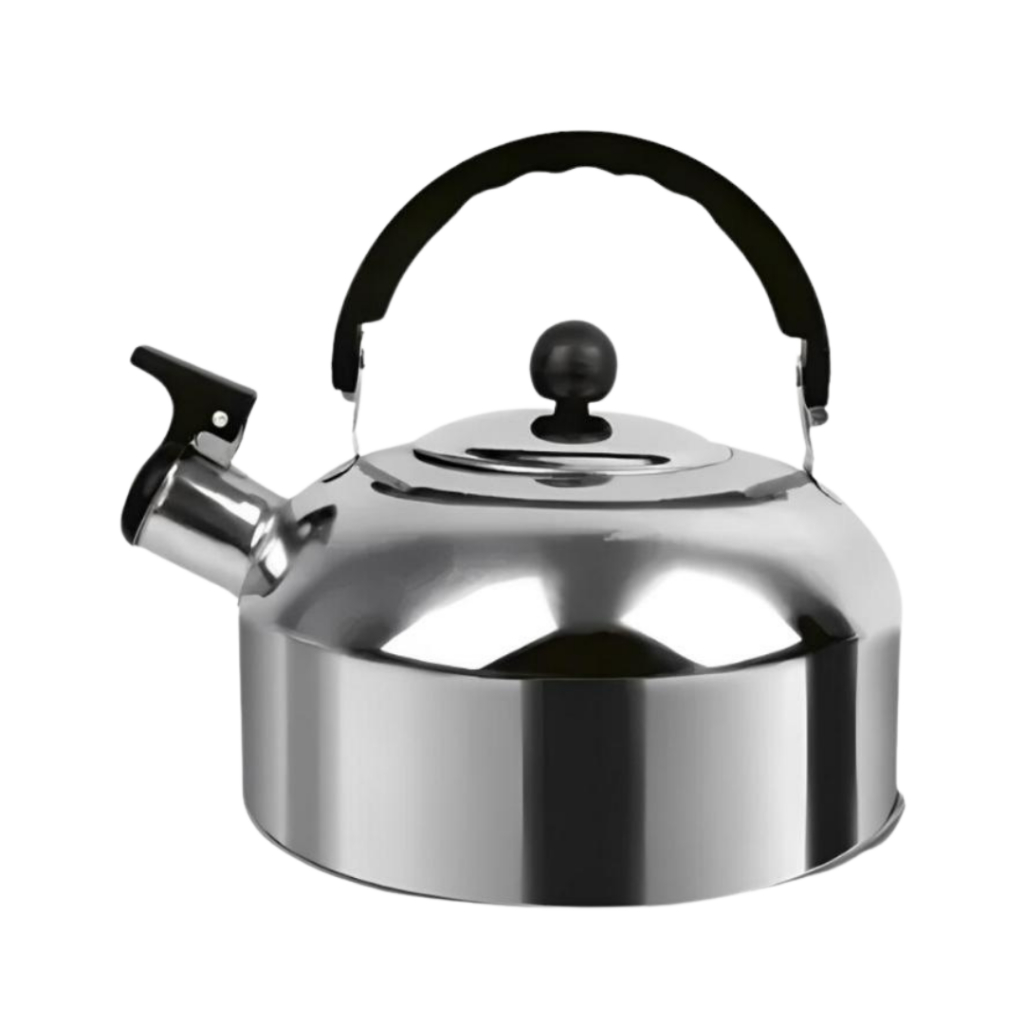 Chaleira Inox Com Apito 2 Litros Café Chá Para Fogão A Gás e De Indução Com Tampa Fervura Rápida