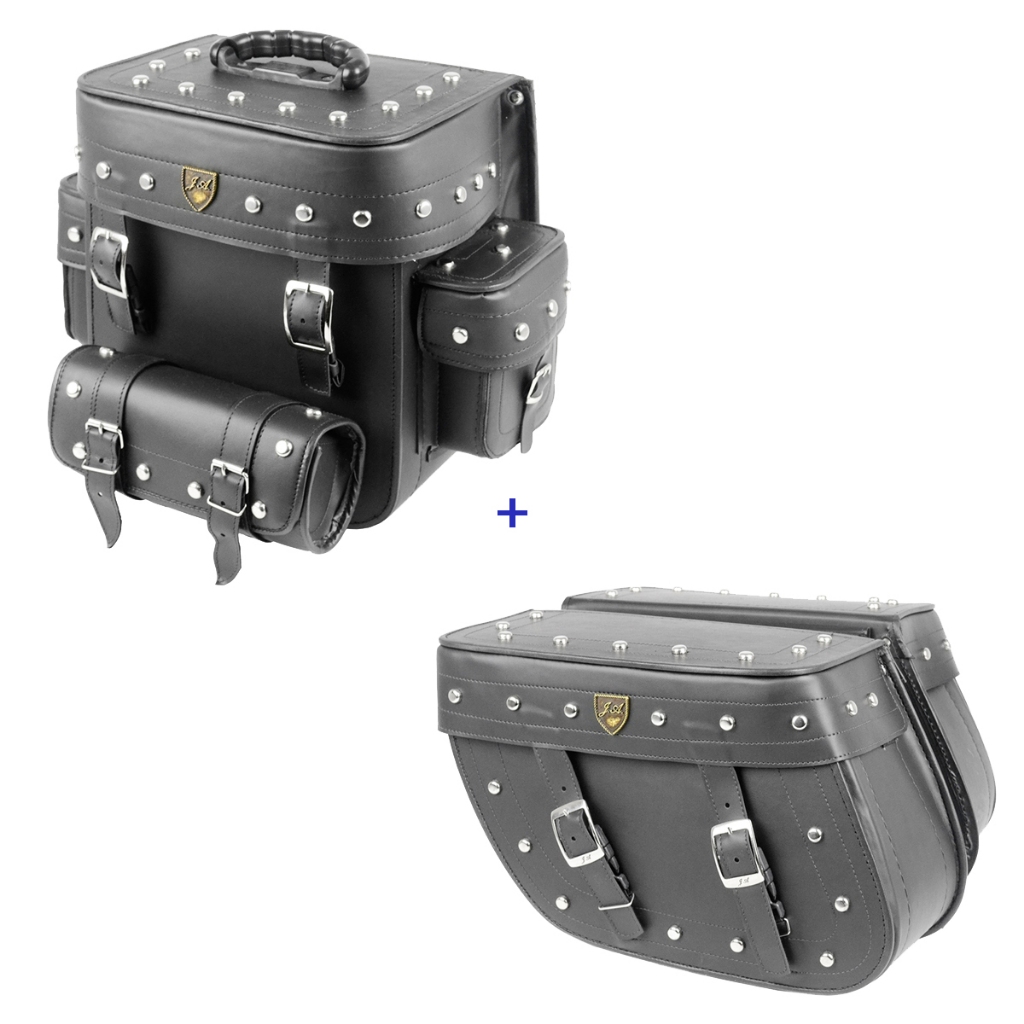 kit de alforges 32 litros cravo com bolsa traseira 29 litros cravo para motos 50 cvv a 1200 cv pra todos motos custom