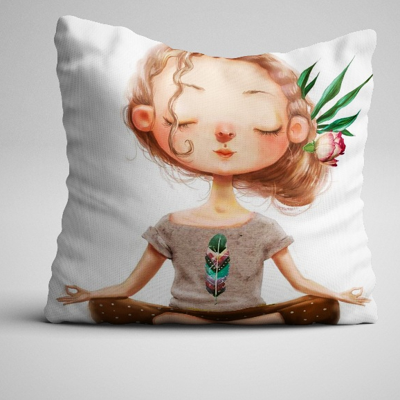 Imagem Capa de almofada namaste  yoga 40x40cm meditação.