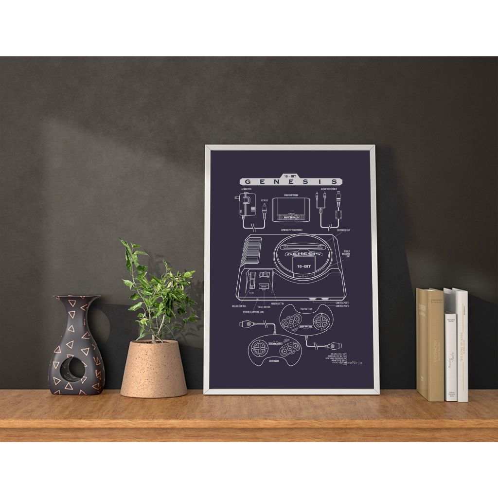 Quadro Placa decorativa geek Console Game Arte Poster Genesis