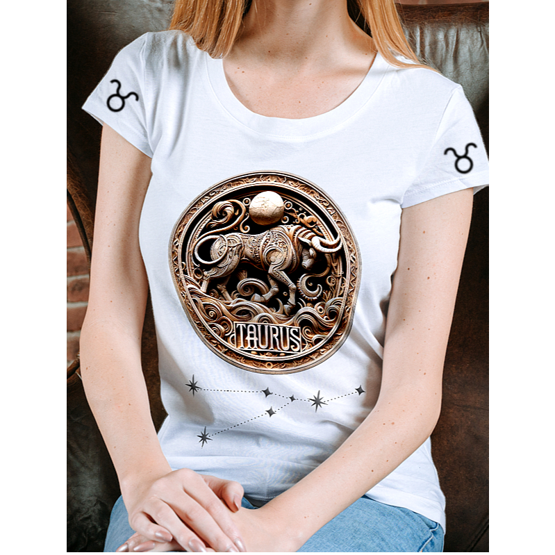 Imagem Camiseta Signo de Touro / Taurus / Zodíaco Básica e Babylook Camisa 100% Poliéster / Astrologia