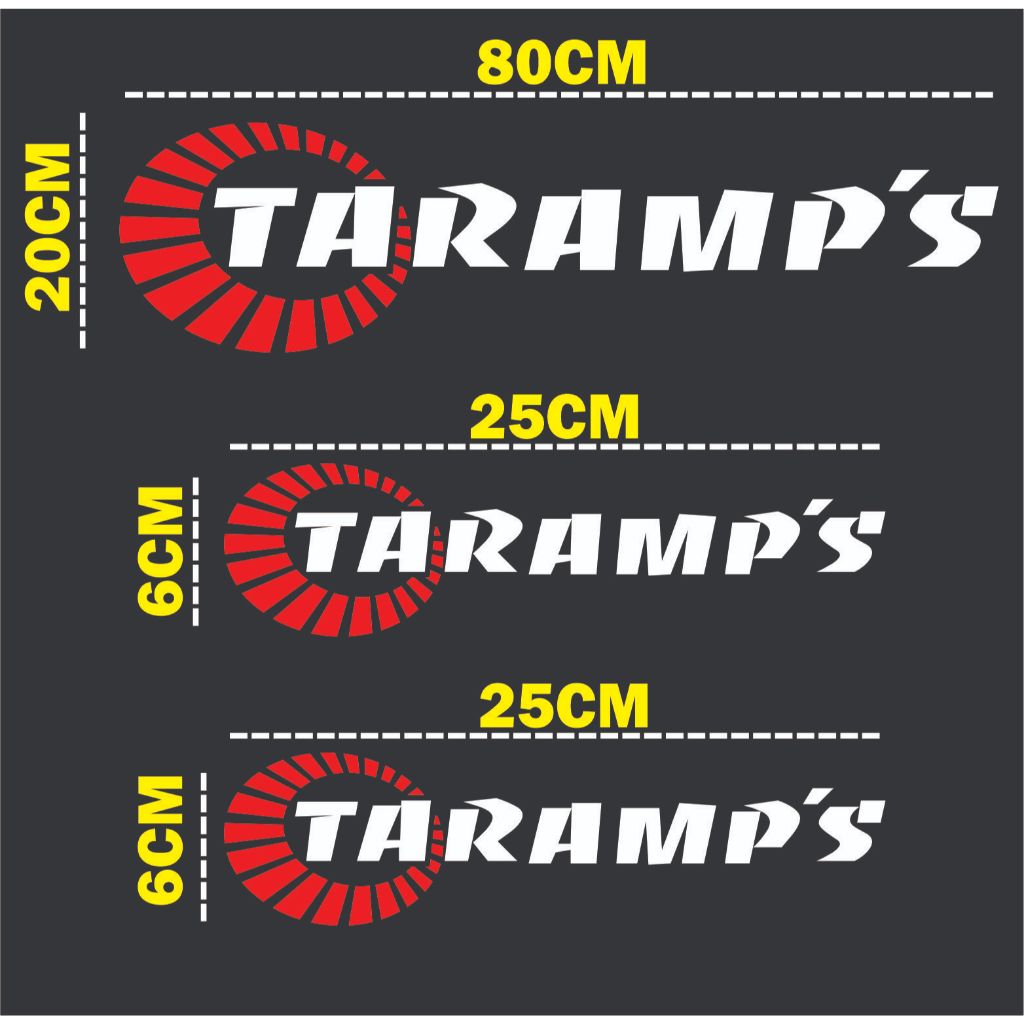 Adesivos Som Automotivo Taramps Tuning Kit Parabrisa e Lataria 1 Grande e 2 Pequenos