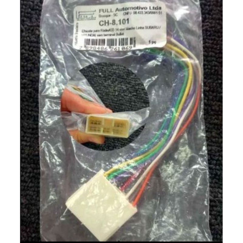 Chicote para Rádio 14 vias ( Plug Macho) linha Subaru / Hyundai sem terminal Nullet