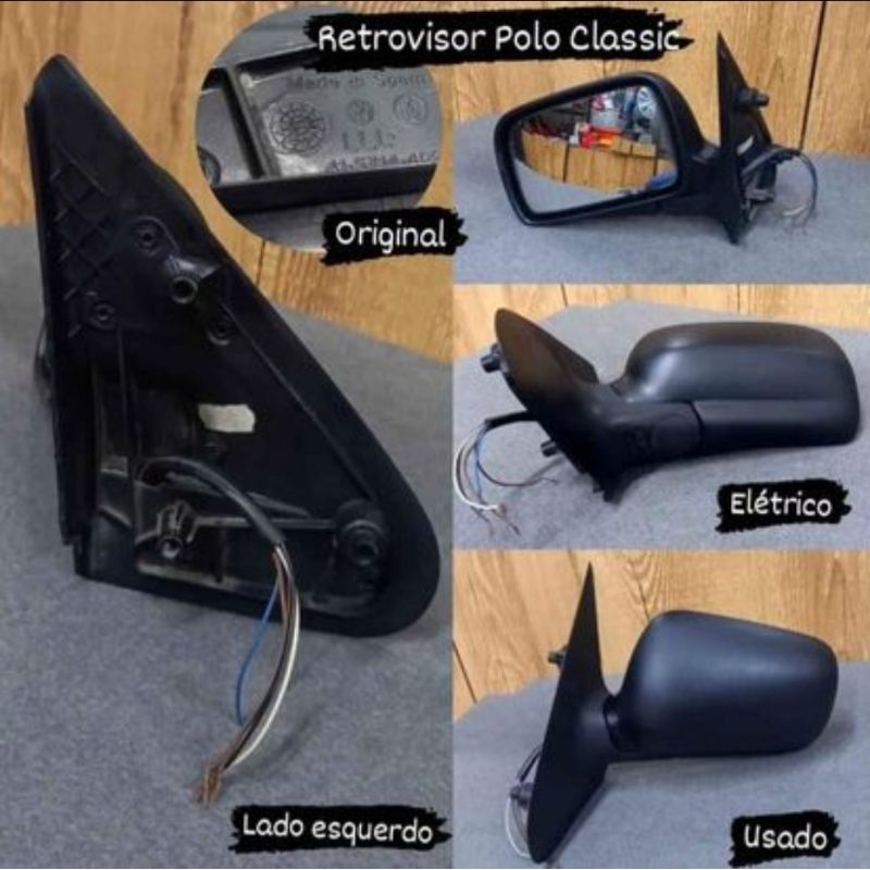 Retrovisor Eletrico Polo Classic Lado esquerdo Original Usado