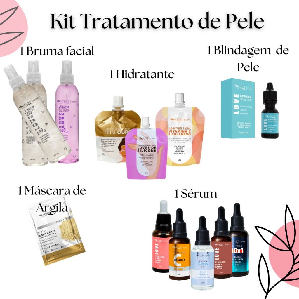 Kit de Beleza Tratamento Pele Fresca com 5 Ítens de Beleza