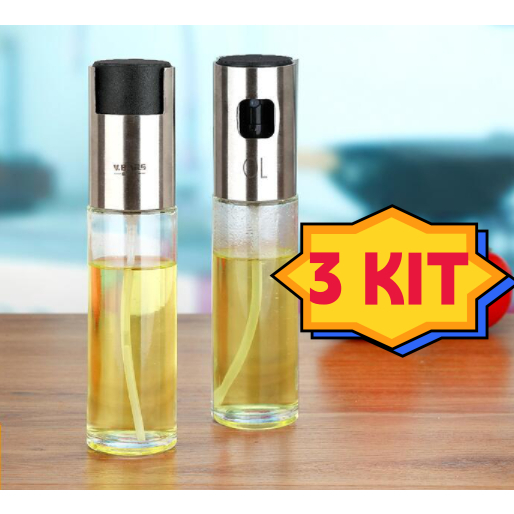 KIT 3 Spray Pulverizador Borrifador Azeite Vinagre em Vidro