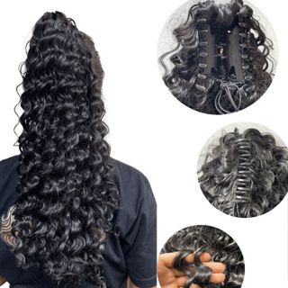 Rabo de Cavalo Com Piranha Cacheado Orgânico Volumoso marca weng em Oferta na Shopee