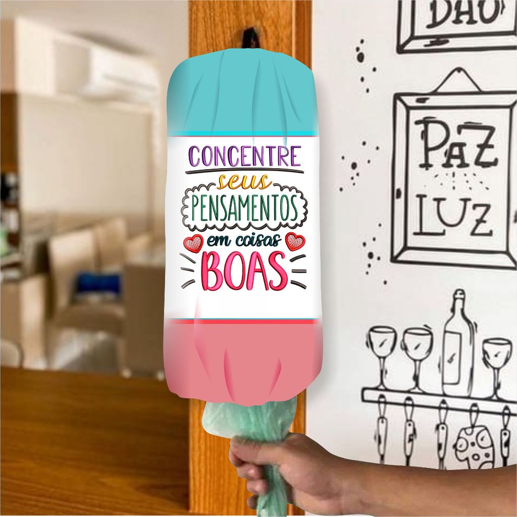 Porta Sacola Puxa Saco De Tecido Porta Sacolinha Organizador 50x20cm -  Tema Coisas Boas (Promoção) em Oferta na Shopee