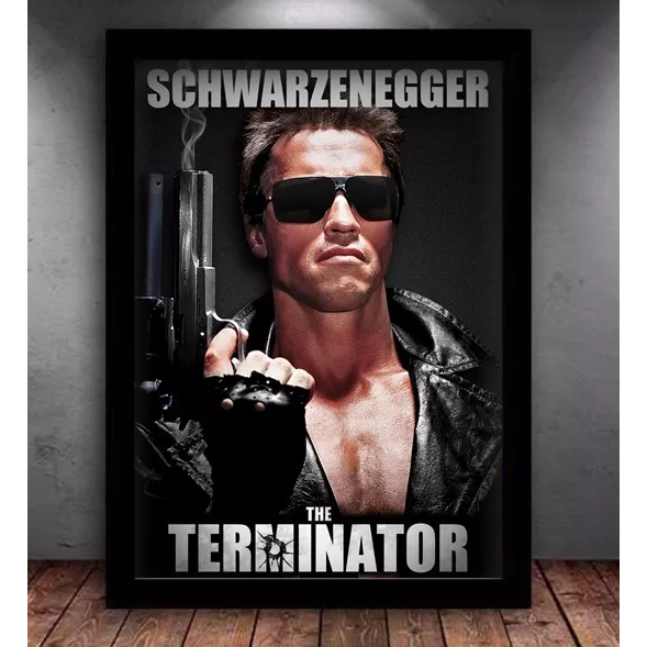 Quadro Placa decorativa Poster Arnold Schw. Exterminador Moldura