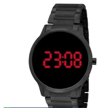 Relógio Feminino Digital Led Redondo Dourado e Rose Preto prata Moda Blogueira  2342