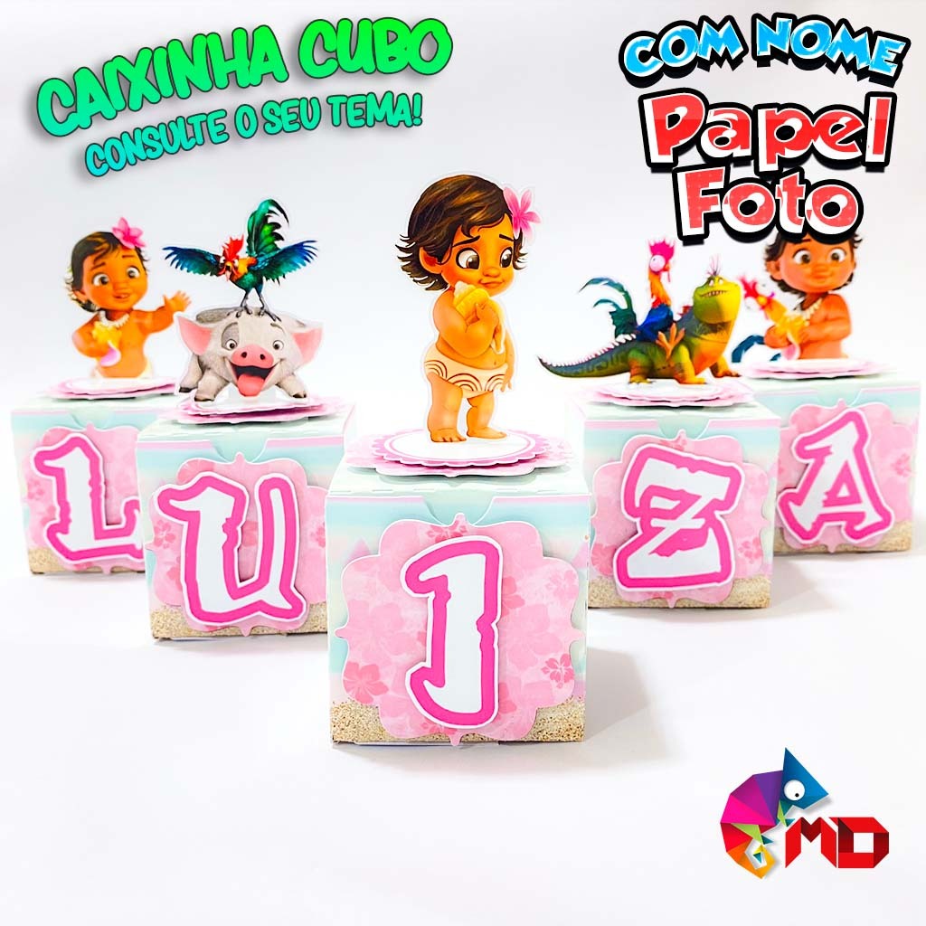 Caixa Cubo Pop Up Com LETRA O Moana Baby