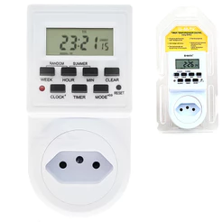 Timer Digital Bivolt - Temporizador Controlado Liga - Desliga Período Programador Com Display De LED