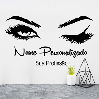 Adesivo Parede Profissões Nome Personalizado Cílios 55cm de largura  - ENVIAR O NOME E PROFISSÃO APÓS A COMPRA!!! 02 em Oferta na Shopee
