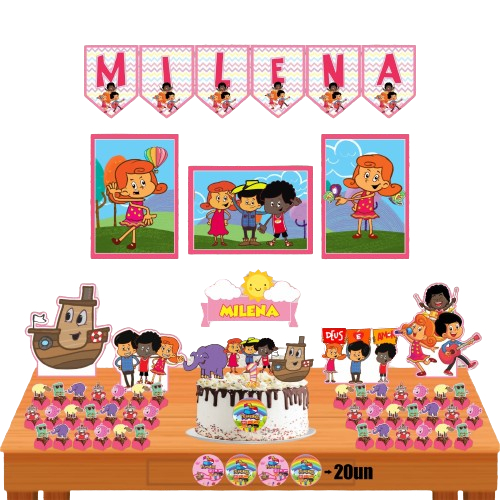 Kit Festa Tema 3 Palavrinhas Menina Decoração Só Um Bolinho em Oferta na Shopee